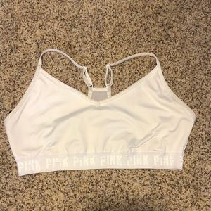 Used Victoria’s Secret Pink Active sports bra white Sz XXL